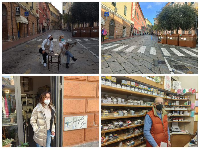 Imperia, ‘mercato fantasma’ in via Cascione: i commercianti si sentono isolati e fanno colazione in mezzo alla strada (foto)