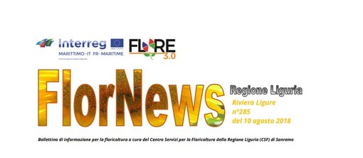 Sanremo: è stato pubblicato il numero 228 di FlorNews - Riviera Ligure