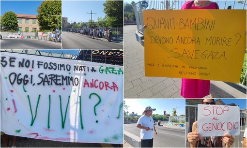 Vallecrosia, flash mob per Gaza: "Stop al genocidio, restiamo umani" (Foto e video)