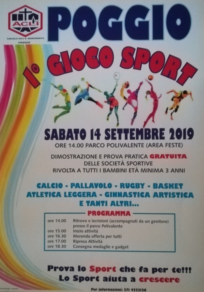 Sanremo: domani a Poggio la prima edizione di Gioco Sport, un occasione per provare tante discipline sportive Sanremo: domani a Poggio la prima edizione di Gioco Sport, un occasione per provare tante discipline sportive