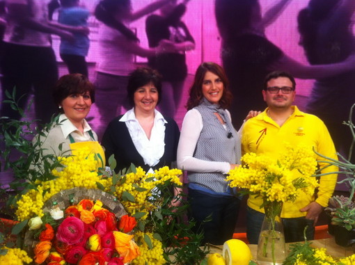 Federico Allavena, Silvana Bobbone e Daniela Canu, Coldiretti Imperia con Sveva Sagramola, conduttrice Federico Allavena, Silvana Bobbone e Daniela Canu, Coldiretti Imperia con Sveva Sagramola, conduttrice