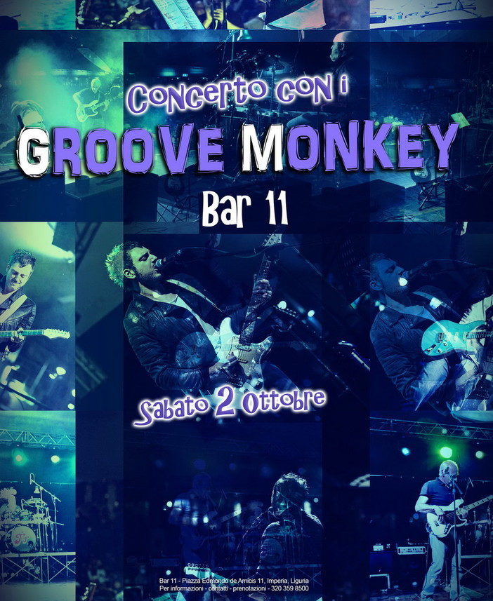 Concerto della band ‘Groove Monkey’ al Bar 11 di Imperia