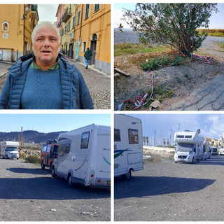 Imperia, camper e roulotte al Parco Urbano. Gagliano: “Metteremo le transenne, alla Spianata tra gli abusivi si nascondevano i basisti dei furti”