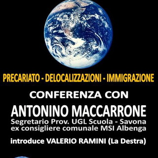 Imperia: venerdì un convegno sulla globalizzazione organizzato da La Destra Imperia: venerdì un convegno sulla globalizzazione organizzato da La Destra