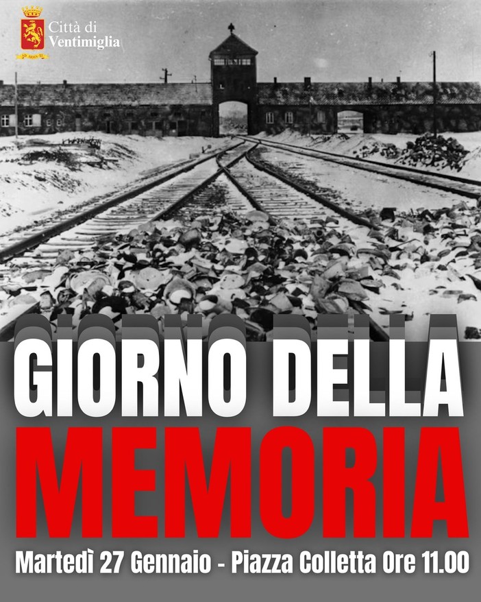 Ventimiglia celebra il Giorno della Memoria con una cerimonia in Piazza Colletta nel ricordo delle vittime dell’Olocausto