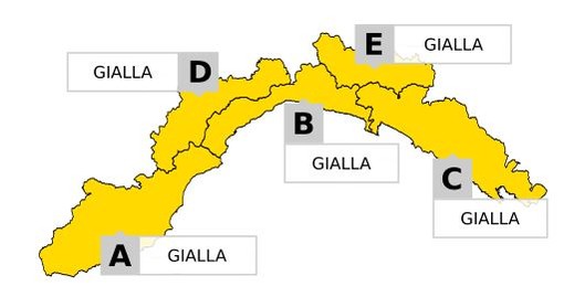 Allerta gialla su tutta la Liguria con piogge, rovesci e temporali anche forti a partire da questa sera