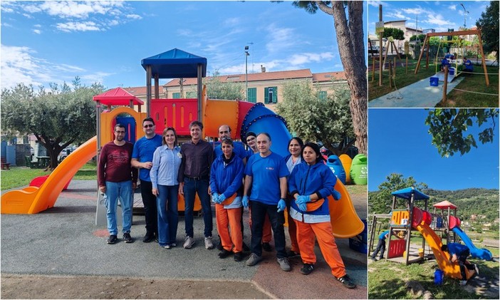 Un gesto di solidarietà per la comunità, pulizia generale dei giochi per bimbi nei parchi di Camporosso (Foto e video)