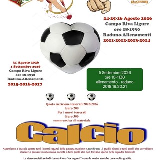 Scuola Calcio a Riva Ligure, al via allenamenti e raduni per la nuova stagione