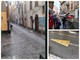 Grandinata per pochi minuti in centro a Sanremo, a Badalucco carrugi imbiancati