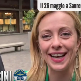 Elezioni comunali a Sanremo: la leader di Fratelli d'Italia Giorgia Meloni a sostegno del candidato Sindaco Sergio Tommasini (video)