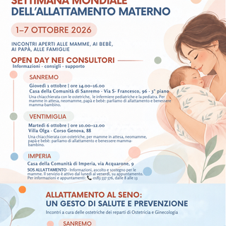 Settimana Mondiale dell’Allattamento, incontri e open day a Sanremo, Ventimiglia e Imperia Settimana Mondiale dell’Allattamento, incontri e open day a Sanremo, Ventimiglia e Imperia