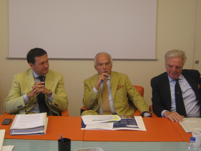 Riccardo Garrone durante un incontro a Confindustria Imperia