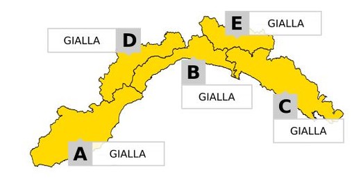 Da domani alle 10, emanata da Arpal allerta meteo gialla per temporali su tutta la regione