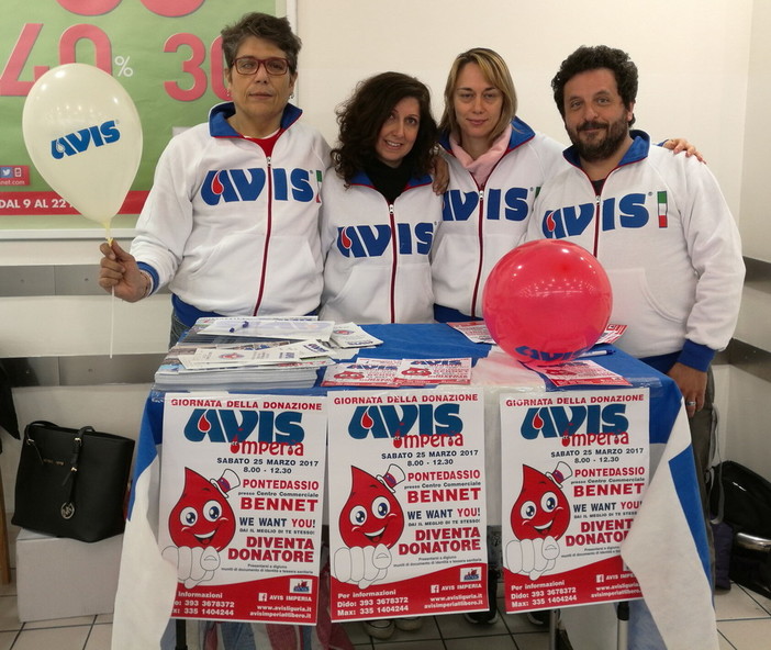 Sabato prossimo a Pontedassio, 'Giornata della Donazione' organizzata dall'Avis sezione di Imperia