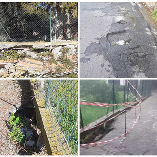 Imperia, a Montegrazie e Sant’Agata lamentele per un muro pericolante e per il fondo stradale pericoloso (foto) Imperia, a Montegrazie e Sant’Agata lamentele per un muro pericolante e per il fondo stradale pericoloso (foto)