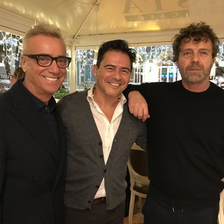 Sanremo: Massimo Ghini e Massimo Ciavarro ieri sera al ristorante Buena Vista