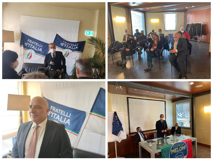 Da Imperia l’ultimatum di Fratelli d’Italia a Toti: Rosso “La smetta di pensare alla politica e faccia il presidente della Regione” (foto e video)