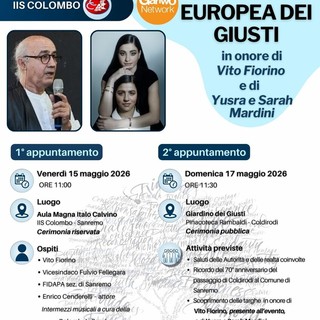 Sanremo ricorda la “Giornata dei Giusti” con un incontro con gli studenti e la cerimonia pubblica