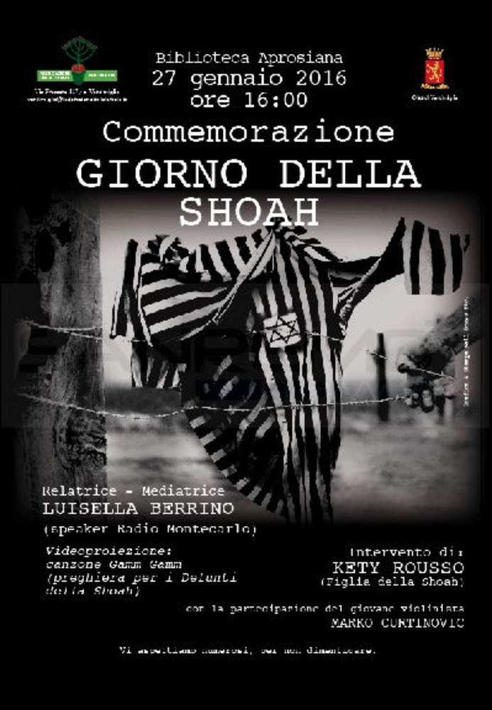 Ventimiglia: commemorazione giorno della Shoah, mercoledì 27 gennaio alla Biblioteca Aprosiana