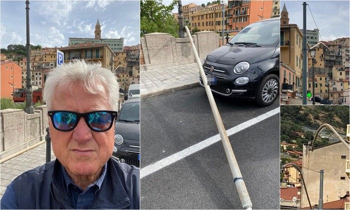 Ventimiglia, pali del filobus sul ponte Doria rimossi. Scullino: "A giugno avevo chiesto di smontarli perché pericolosi" (Foto)