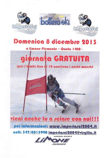 Domenica giornata di sci gratuita con i maestri di Imperiasci Duemila4