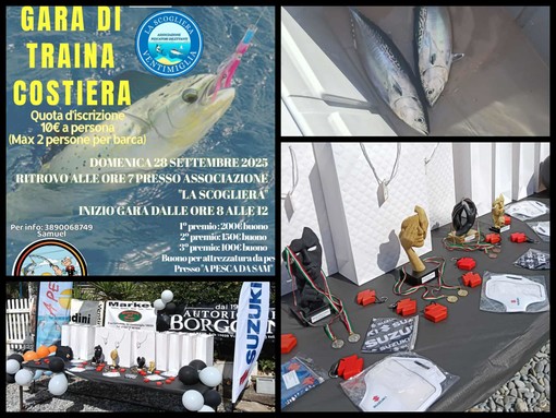 Festa dello Sport a Ventimiglia, l'associazione di pescatori dilettanti 'La Scogliera' propone una gara di traina costiera (Foto e video)