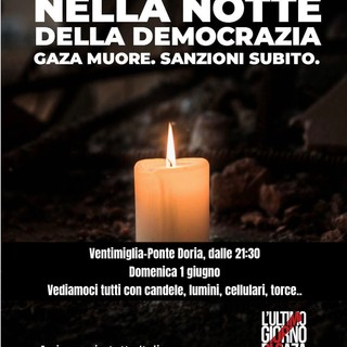 Manifestazione per Gaza questa sera a Ventimiglia: lenzuoli bianchi e lanterne sul ponte Doria