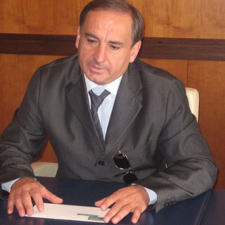 Orengo in un momento della conferenza stampa Orengo in un momento della conferenza stampa