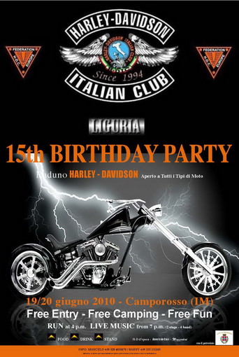 Camporosso: 15 anni di Harley Davidson Liguria, il raduno