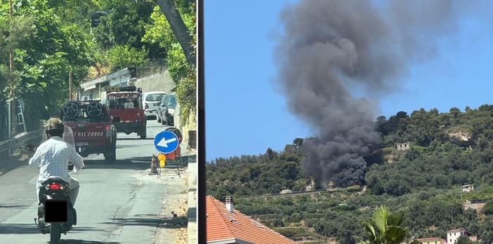 Vasto incendio a Ventimiglia in via Bandette: fiamme visibili da tutta la città (Foto) Vasto incendio a Ventimiglia in via Bandette: fiamme visibili da tutta la città (Foto)