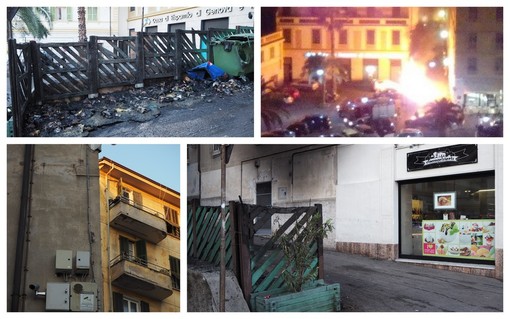 Sanremo: incendio nella notte in piazza Eroi, bruciati alcuni bidoni. Un imprenditore esprime sconforto per la situazione Sanremo: incendio nella notte in piazza Eroi, bruciati alcuni bidoni. Un imprenditore esprime sconforto per la situazione