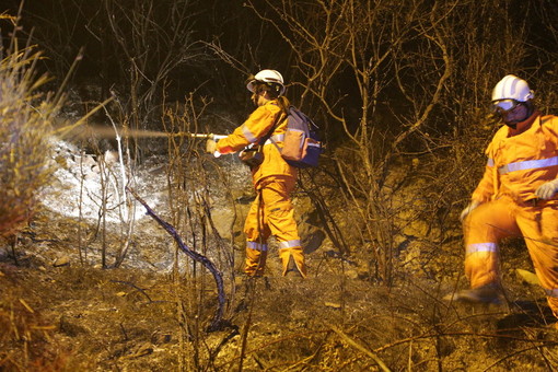 Diano San Pietro: piccolo incendio di sterpaglie ieri sera, interventi dei Vigili del Fuoco e dei Volontari Diano San Pietro: piccolo incendio di sterpaglie ieri sera, interventi dei Vigili del Fuoco e dei Volontari