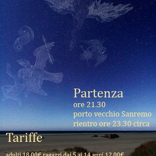 Sanremo: questa sera 'In un mare di stelle', speciale osservazione del cielo a bordo della motonave Corsara Sanremo: questa sera 'In un mare di stelle', speciale osservazione del cielo a bordo della motonave Corsara
