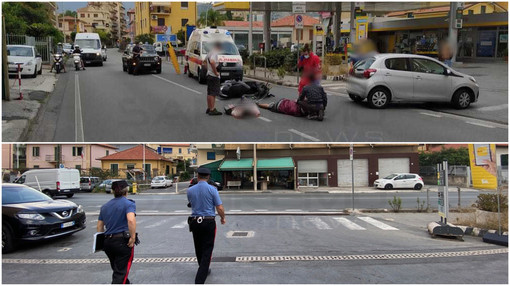 Incidente ad Arma di Taggia: scontro tra un'auto e uno scooter sull'Aurelia Incidente ad Arma di Taggia: scontro tra un'auto e uno scooter sull'Aurelia