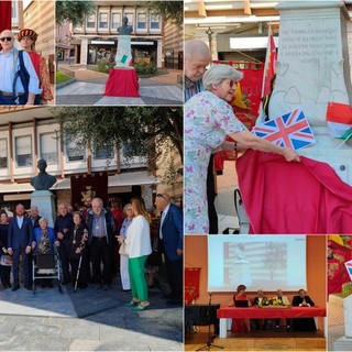 Ventimiglia ricolloca la targa al monumento a Thomas Hanbury (Foto e video) Ventimiglia ricolloca la targa al monumento a Thomas Hanbury (Foto e video)