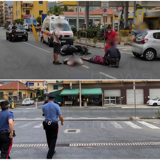 Incidente ad Arma di Taggia: scontro tra un'auto e uno scooter sull'Aurelia Incidente ad Arma di Taggia: scontro tra un'auto e uno scooter sull'Aurelia