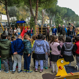 Cervo: inaugurati i nuovi giochi per bambini installati al Villaggio dei Fiori di Cervo
