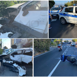 Sanremo: violento scontro tra auto e scooter, uomo finisce all'Ospedale