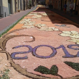Imperia: oltre 10 milioni di petali per l'infiorata del Corpus Domini in via Carducci (foto)
