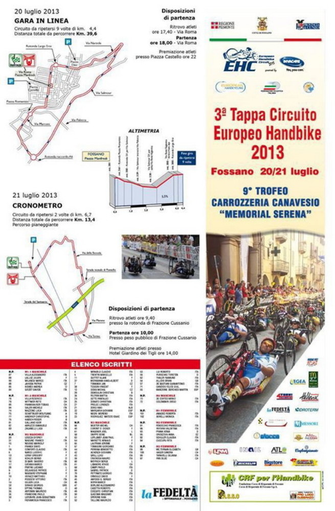 Handbike: gli atleti della Integrabili in gara nel Circuito Europeo Handbike: gli atleti della Integrabili in gara nel Circuito Europeo