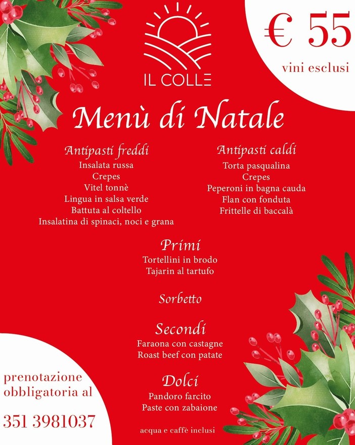 L'albergo ristorante Il Colle a Nava è pronto a festeggiare il Natale L'albergo ristorante Il Colle a Nava è pronto a festeggiare il Natale