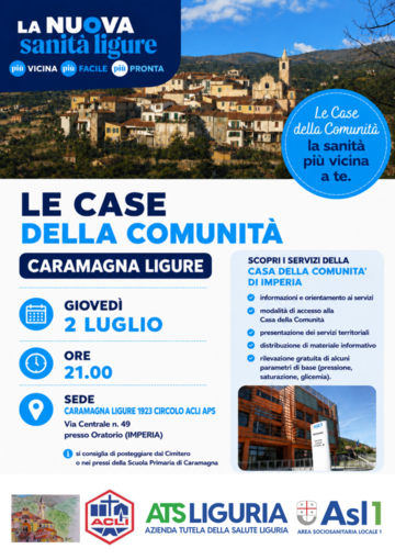ATSL Area 1 presenta i servizi delle Case della Comunità a Caramagna: incontro pubblico con i cittadini il 2 luglio
