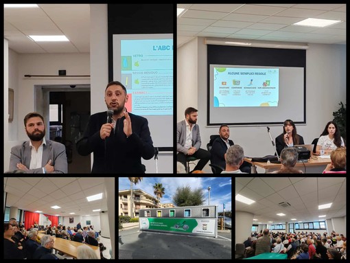 Raccolta differenziata, nuove ecoisole informatizzate a Vallecrosia: folla di cittadini agli incontri informativi (Foto e video)