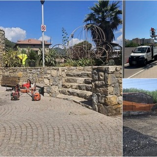 Interventi di sfalcio, pulizia e lavaggio strade: Vallecrosia 'si fa bella' per accogliere i turisti (Foto)