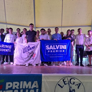 Incontro tra la Lega Giovani Imperia e i giovani del Rassemblement National Provence-Alpes-Cote D'azur a festa provinciale della Lega a Camporosso