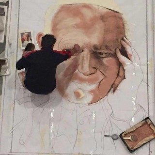 Imperia: un'immagine di Giovanni Paolo II sul pavimento della Basilica di San Giovanni accompagna l'atteso arrivo delle reliquie del Papa