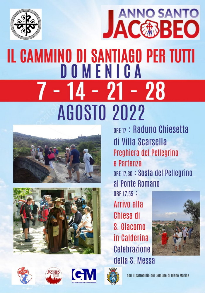 Diano Marina: oggi pomeriggio, appuntamento con 'Il Cammino di Santiago per tutti' Diano Marina: oggi pomeriggio, appuntamento con 'Il Cammino di Santiago per tutti'