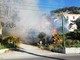 Sanremo: incendio sterpaglie a lato dell'Aurelia, intervento dei vigili del fuoco e della polizia locale