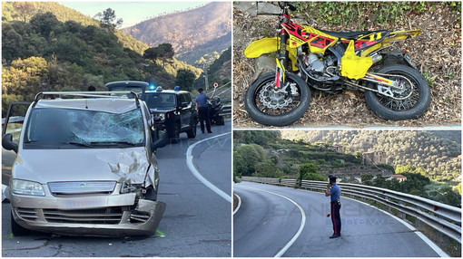 Grave incidente tra Taggia e Badalucco: due ragazzi in moto sono rimasti feriti