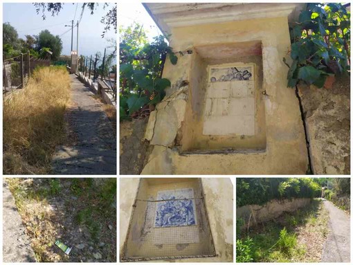 Imperia: incuria e atti vandalici lungo la scalinata del monte Calvario sempre più abbandonata al degrado (foto e video)